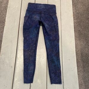 Lululemon Fast and Free Tight II 25" *Nulux Polar Lights Blue Multi sz 4 PERFECT
